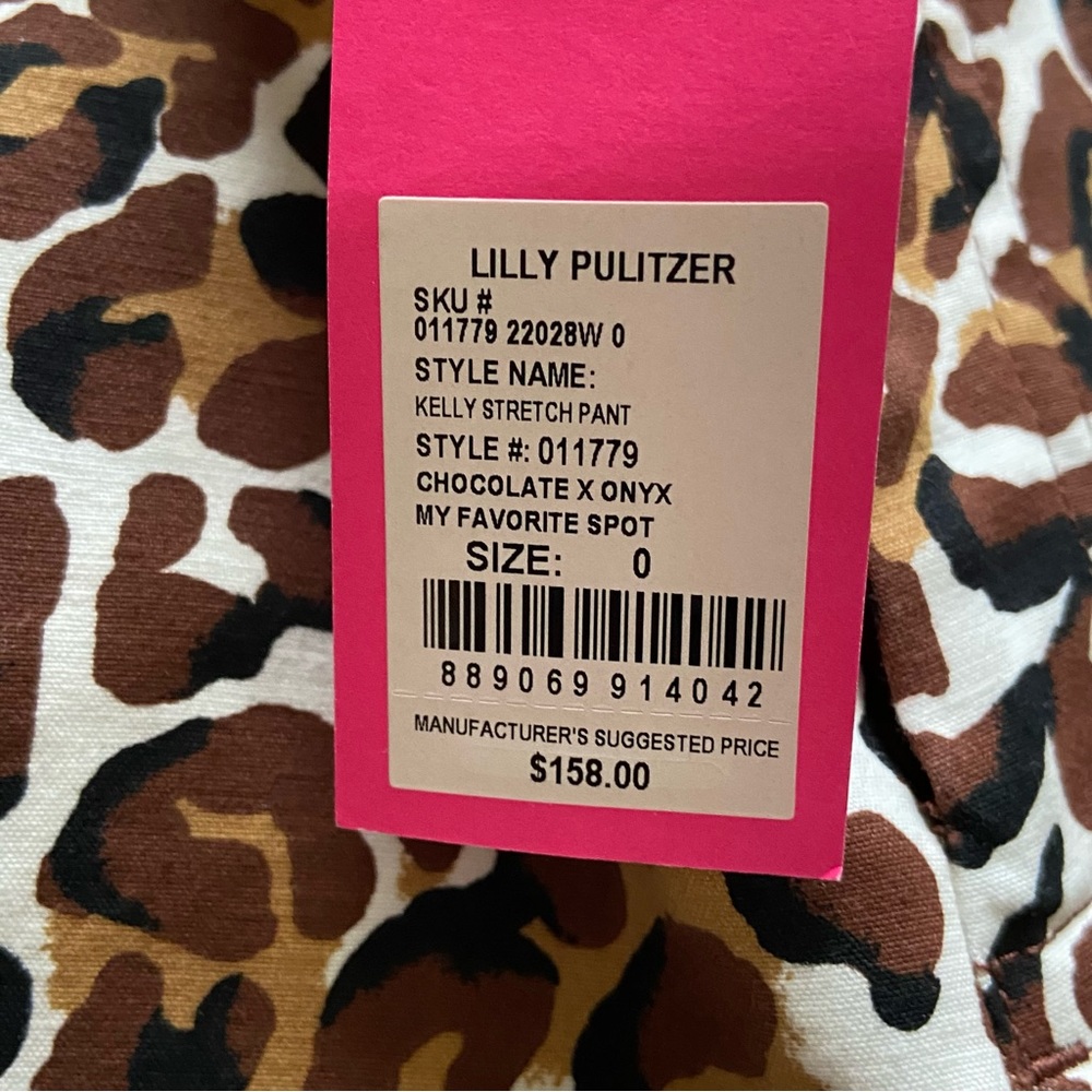 Lilly Pulitzer Kelly Stretch Pant Chocolate X Onyx My Favorite Spot New! - Picture 2 of 9